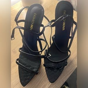 Strappy Sexy Patent Leather Croc Heel